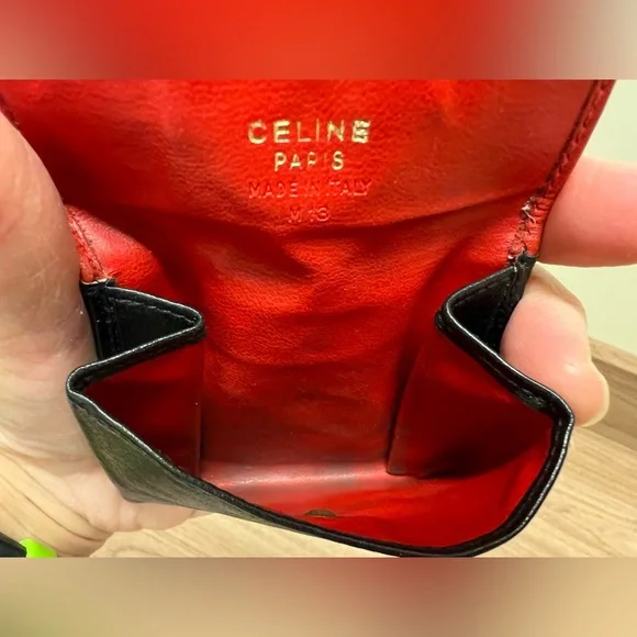 Celine Mini Coin Purse Red and Black (Vintage)